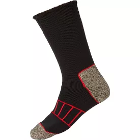 10 x Mens Explorer Copper Crew Socks Black / Grey Marle