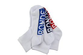 12 X Bonds Mens Cushioned Quarter Crew White/Blue/Red Socks