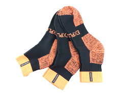 15 X Mens Bonds Explorer Tough Work Quarter Crew Cotton Socks - Black/Orange