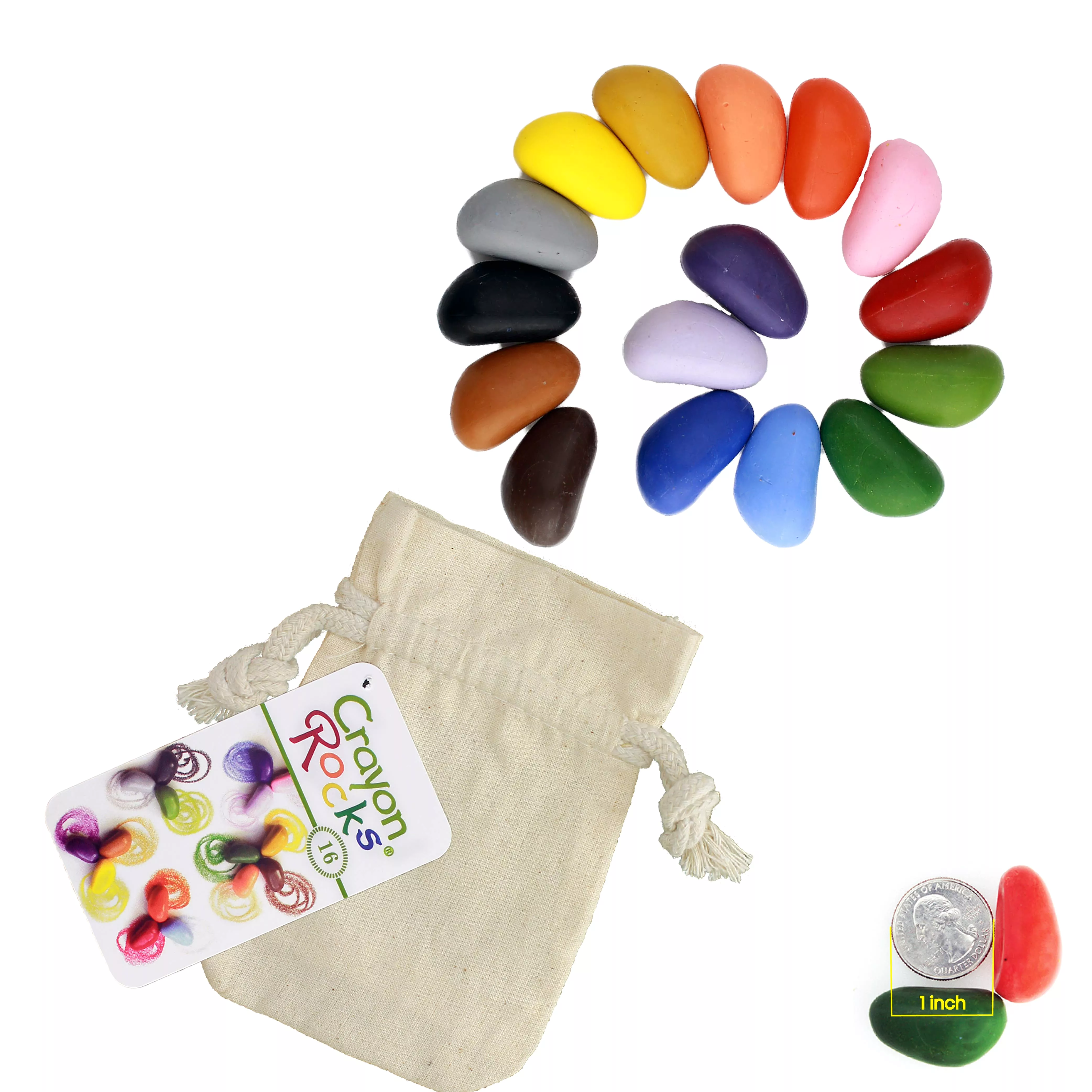 16 Crayon Rocks Colors in a Bag - Made in USA