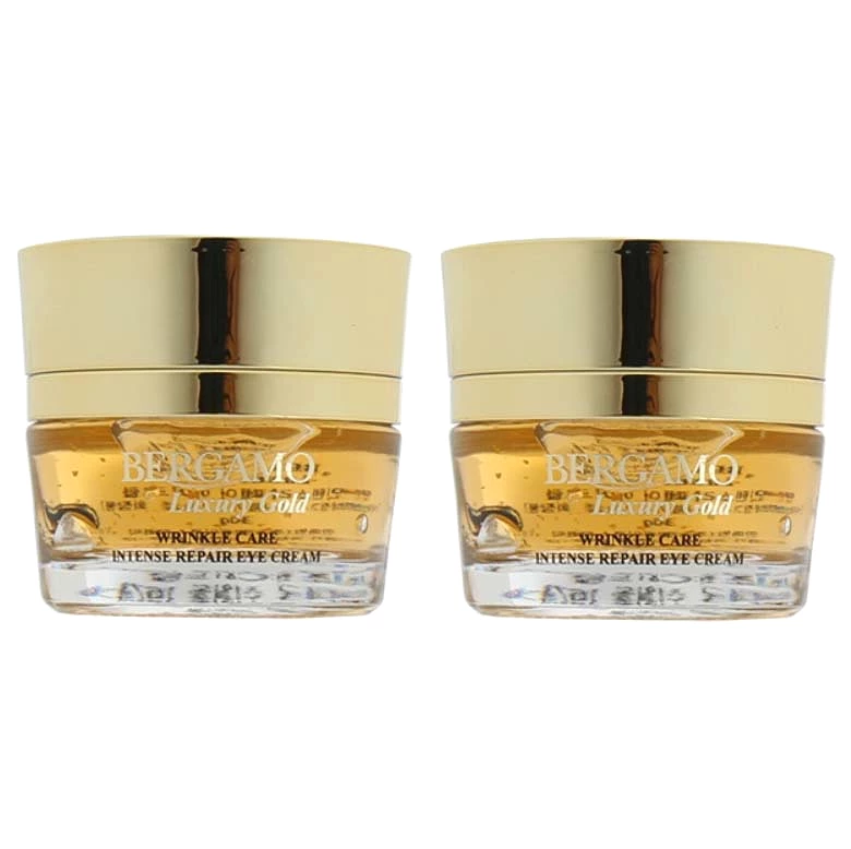 2 Pieces BERGAMO Luxury Gold Wrinkles Care Intensive Repair Eye Creams Fine Lines Skin