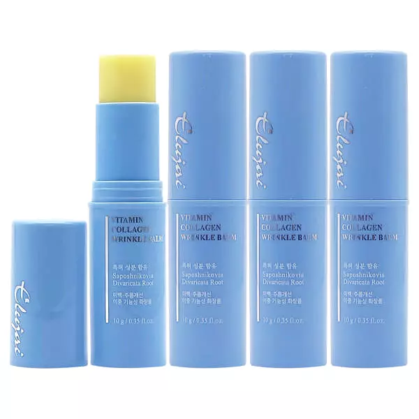 4 Pieces ELUJAI Vitamin Collagen Wrinkle Balms 10g Oily Skincare Moisture Anti Aging Wrinkles fine Lines Whitening Soothing Ice 