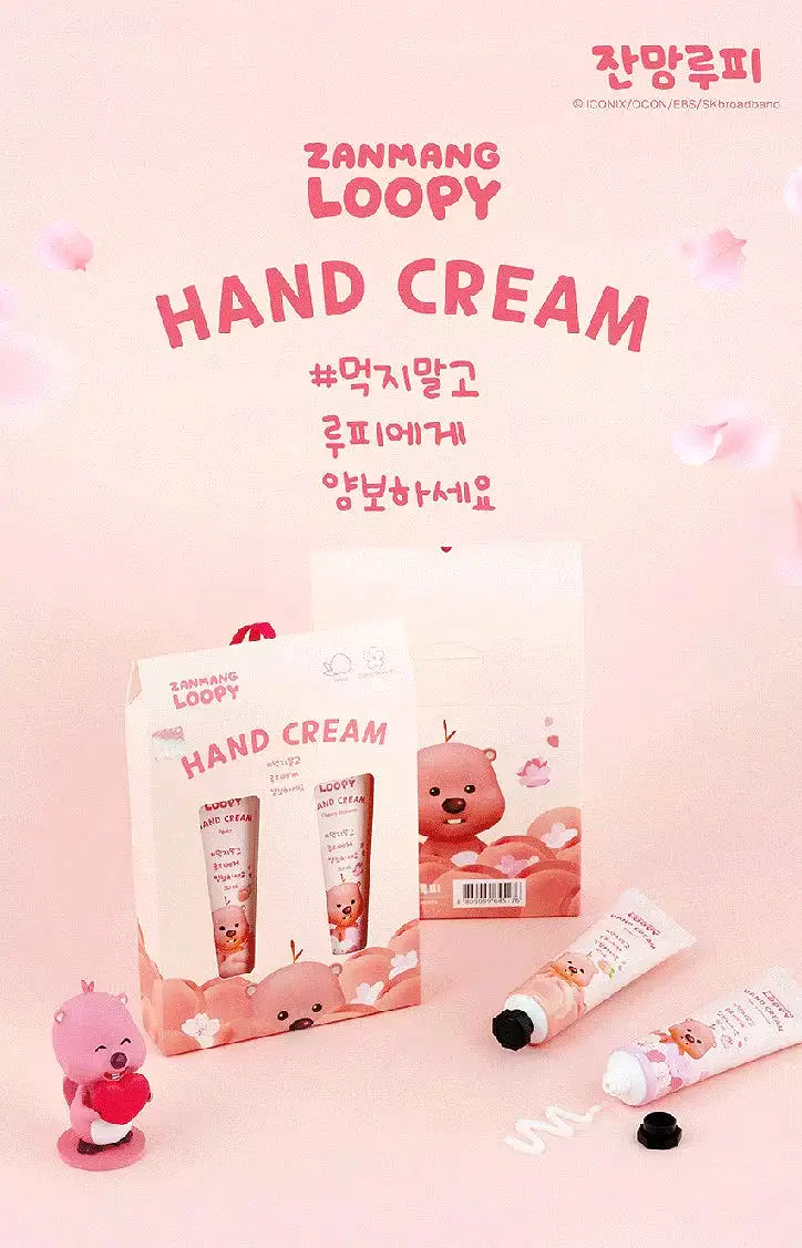 5 SET Zanmang Loopy Character Hand Creams Cute Small Gifts 30ml 2 pieces Peach Cherry Blossom Scent