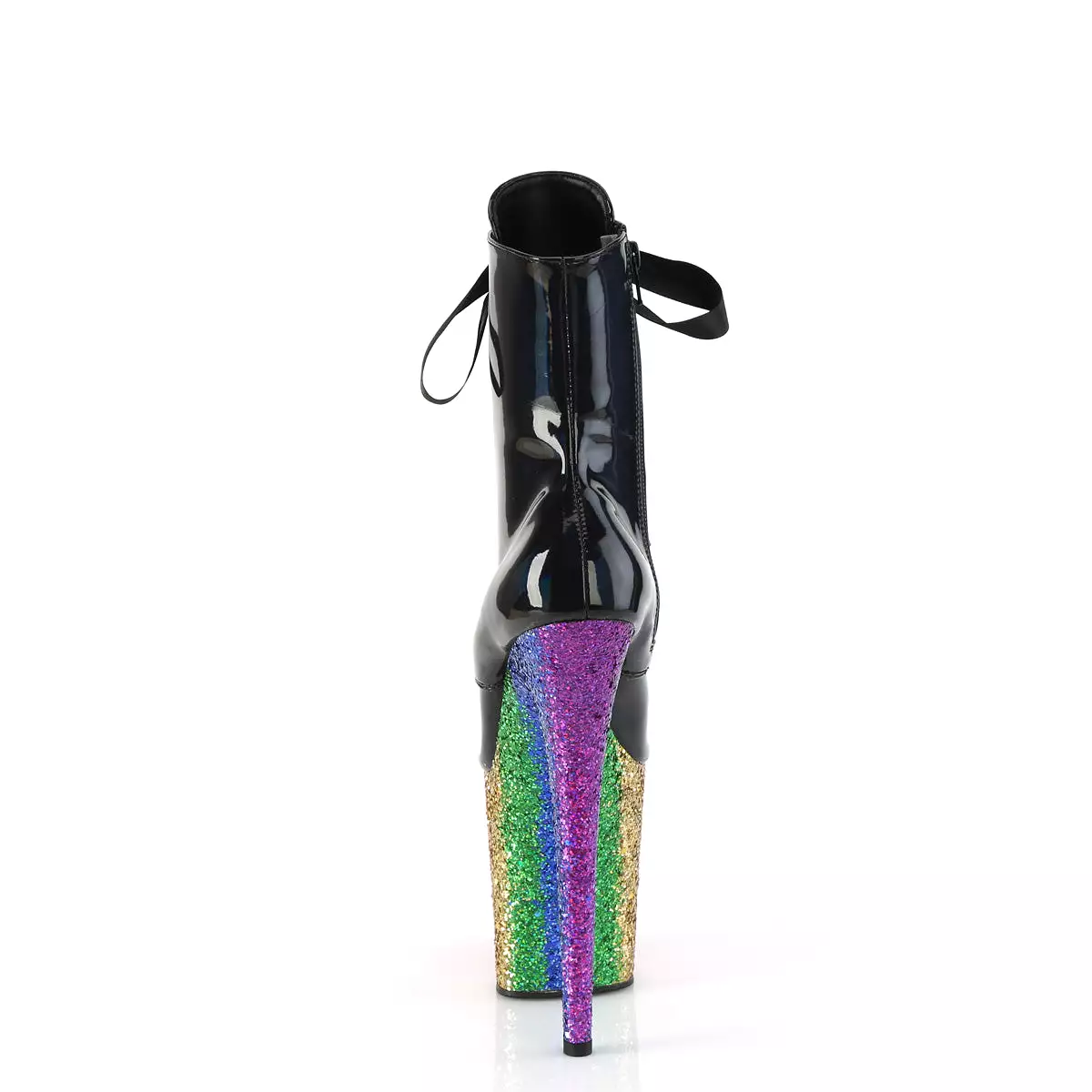 8 Inch Heel FLAMINGO-1020HG Black Holo Patent