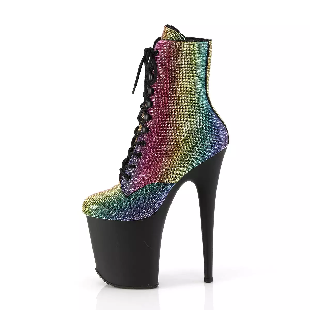 8 Inch Heel FLAMINGO-1020RS Rainbow Rhinestone