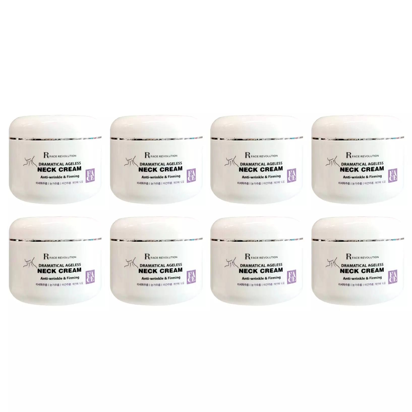 8 Pieces FACE REVOLUTION Dramatical Ageless Neck Creams 100g Wrinkles Lines Moisture Anti-ageing