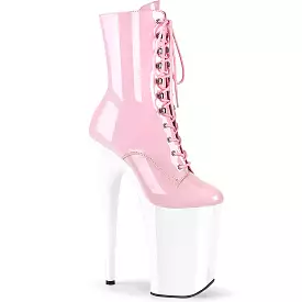 9 Inch Heel INFINITY-1020 Baby Pink Patent White