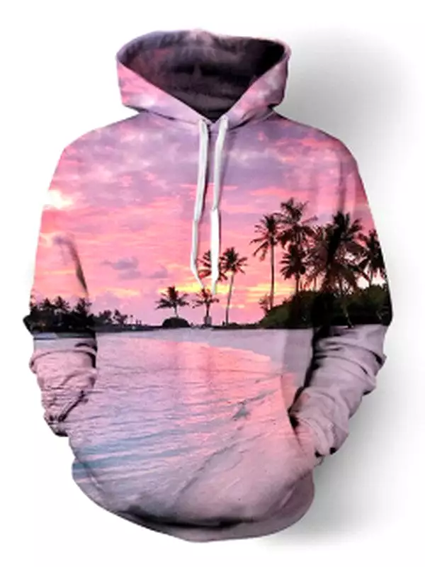 AshoreShop Tranquil Sunset Tropical Hoody Sweatshirt