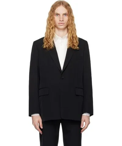 AURALEE Black Light Wool Max Gabardine Blazer