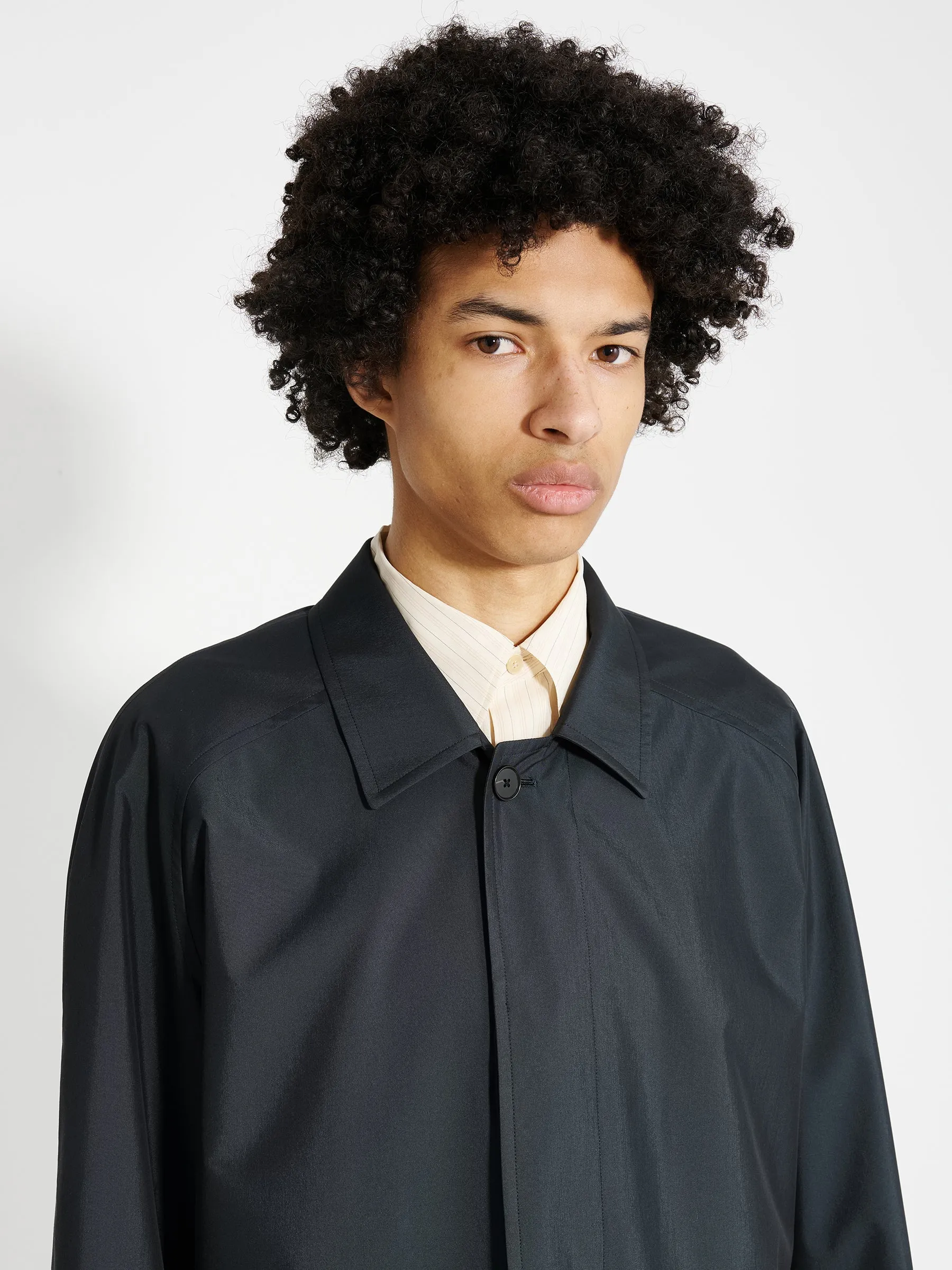 Auralee Finx Polyester Weather Chambray Blouson Black