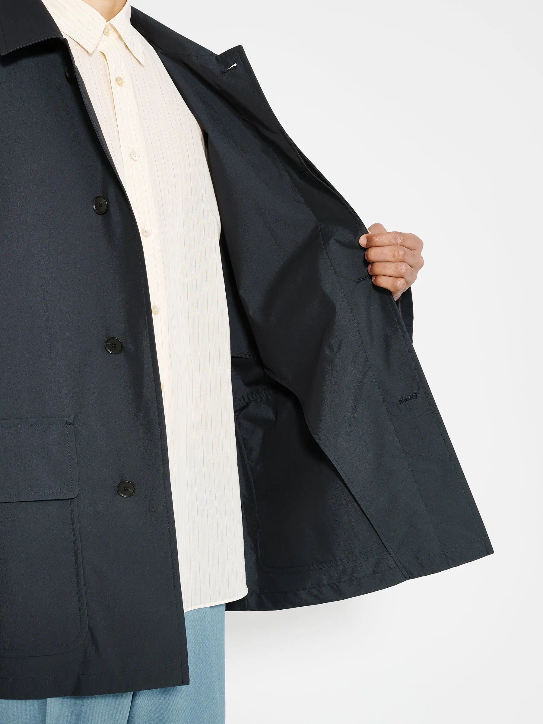 Auralee Finx Polyester Weather Chambray Blouson Black