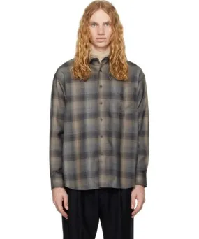 AURALEE Gray Super Light Wool Check Shirt