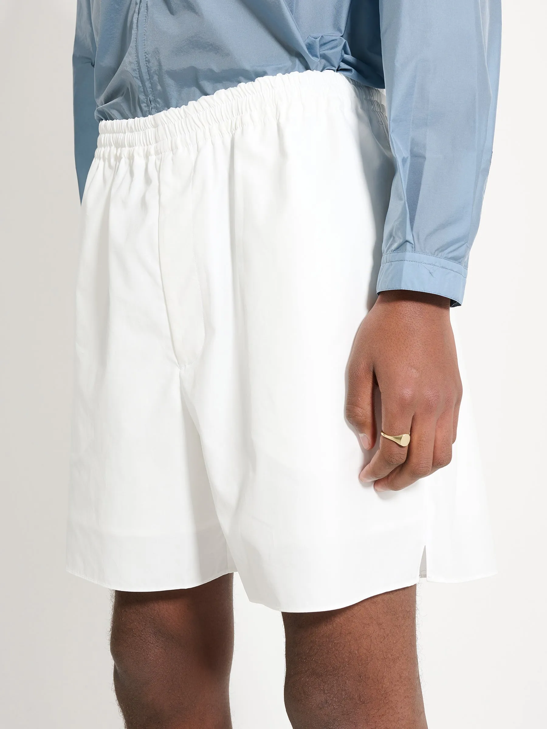 Auralee High Count Finx Ox Shorts White