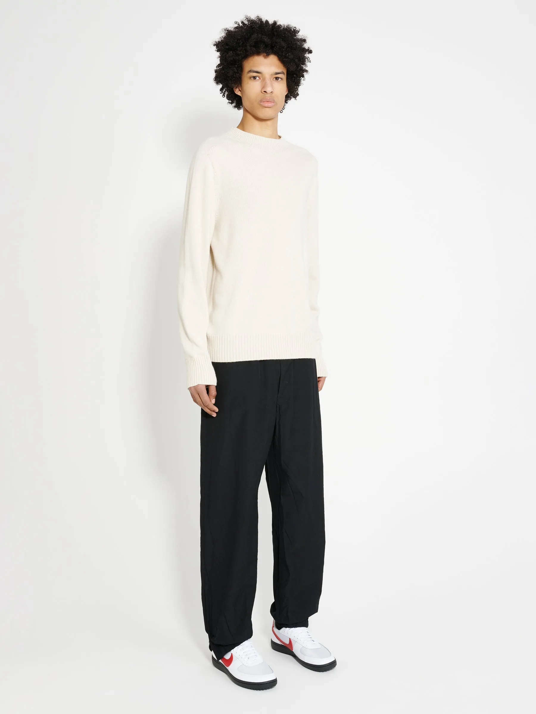 Auralee High Count Wool Poplin Pants Black