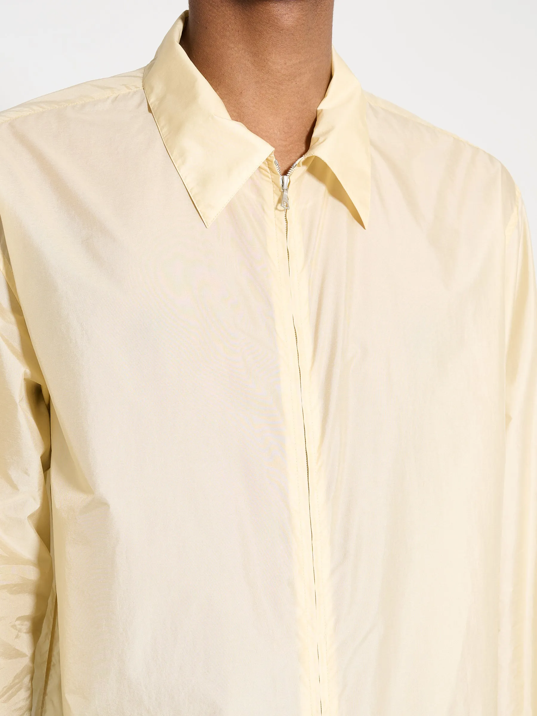 Auralee Light Nylon Zip Shirt Light Yellow