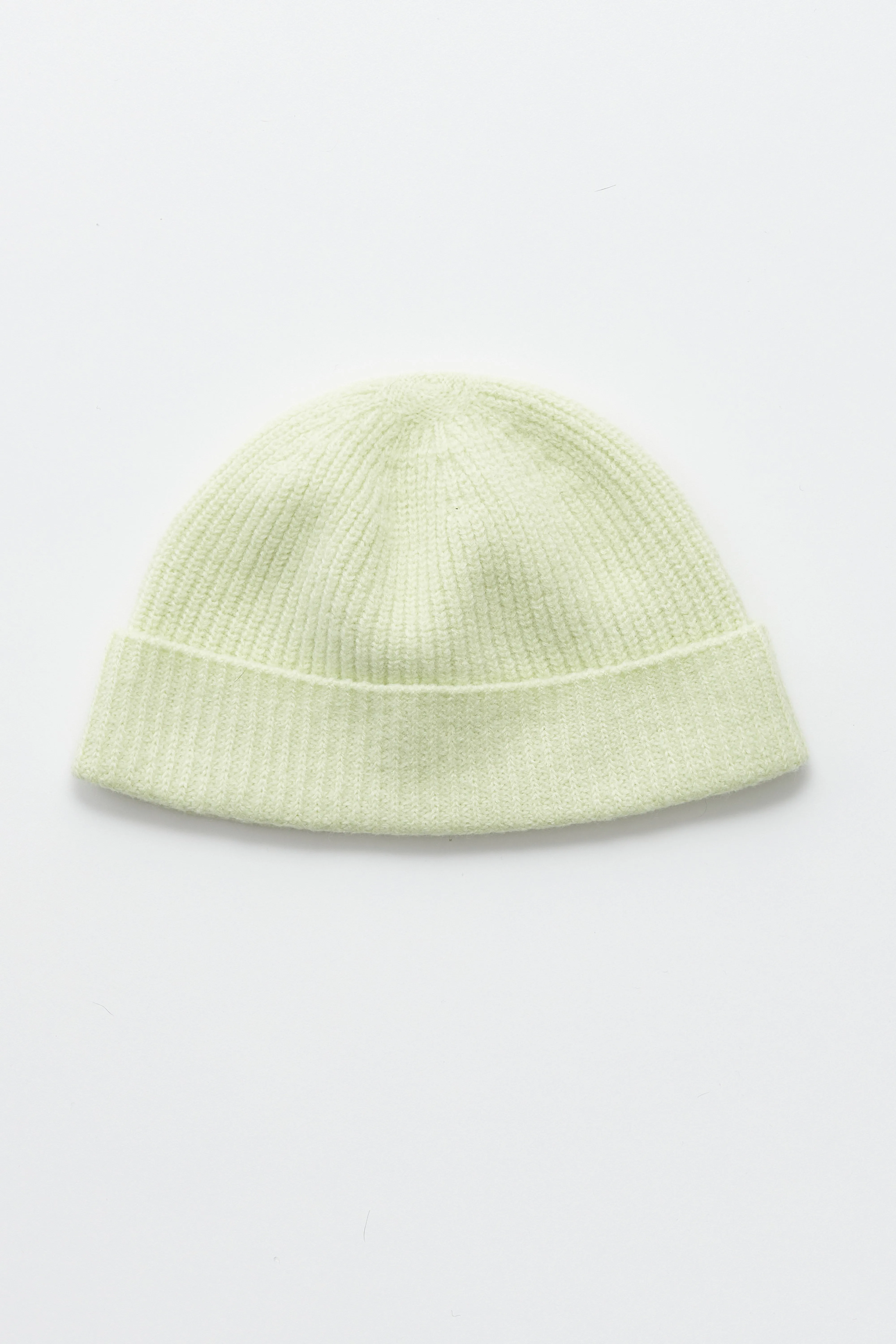 Auralee Wool Soft Cord Knit Cap Light Lime