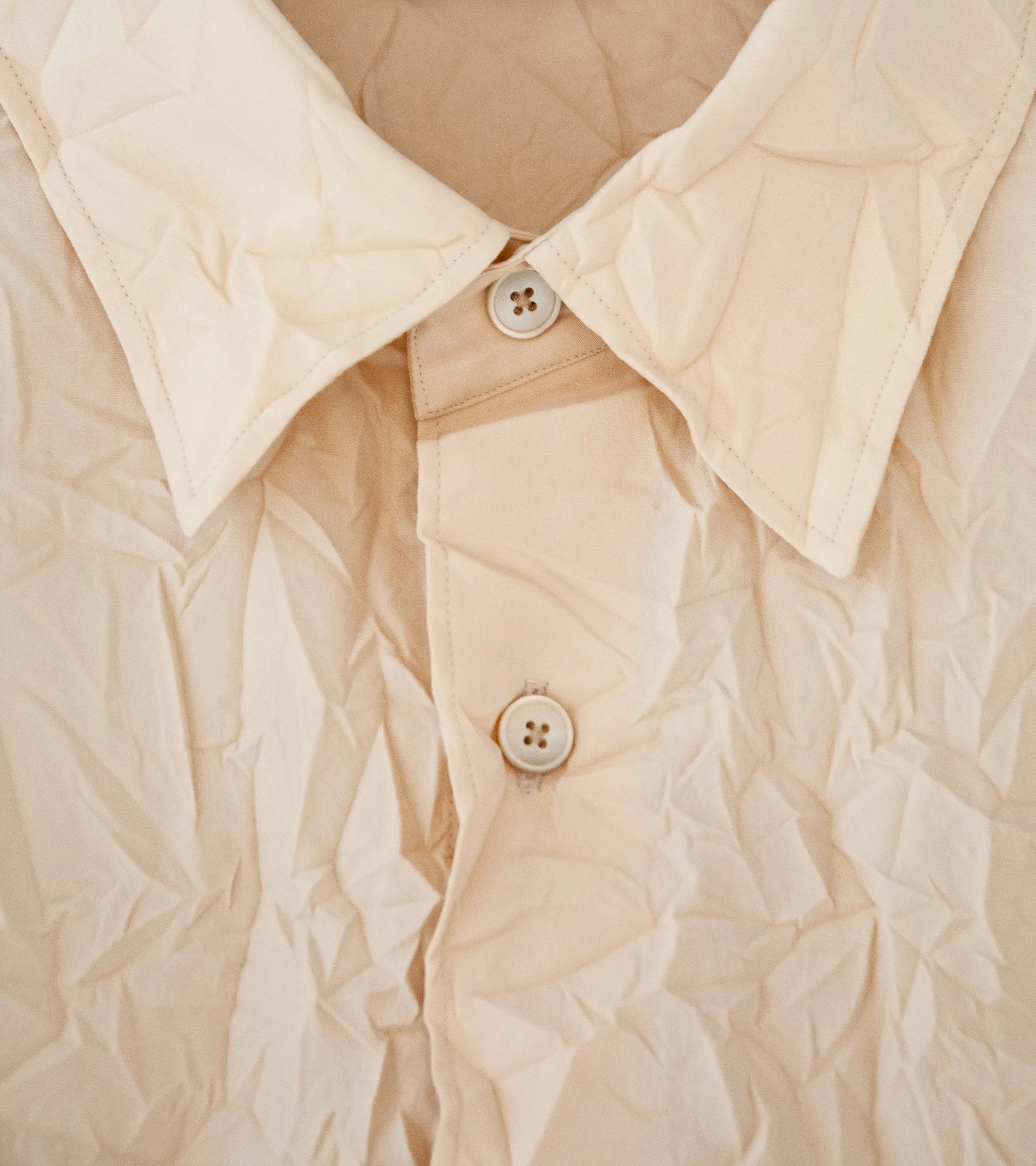 Auralee 'Wrinkled Finx Twill Shirt' (Pink Beige)