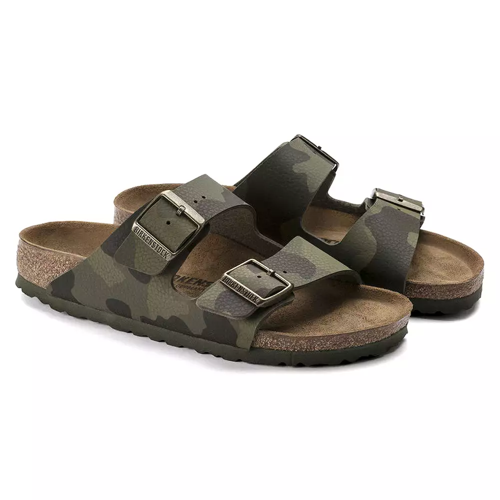 BIRKENSTOCK Women's Arizona Birko-Flor (Desert Soil Camouflage Green - Narrow Fit)