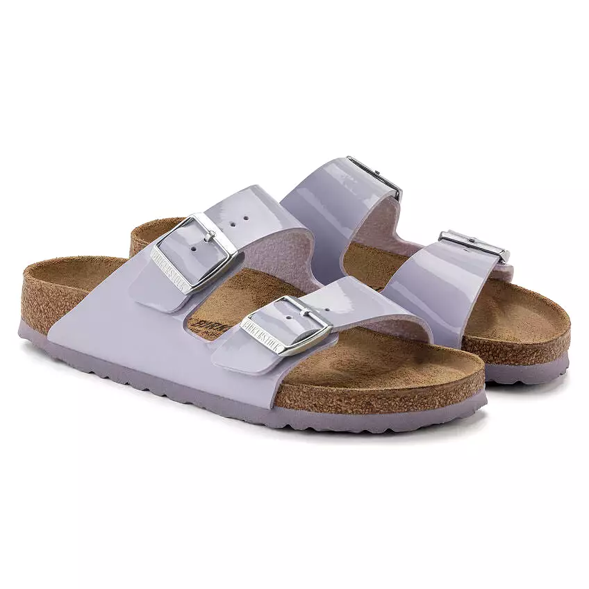 Birkenstock Women's Arizona Birko-Flor Patent (Purple Fog - Narrow Fit)