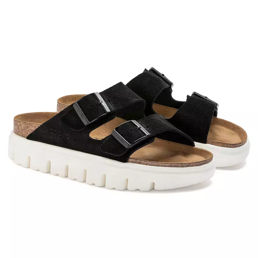 Birkenstock Women's Arizona Chunky Suede Leather (Black - Narrow Fit)