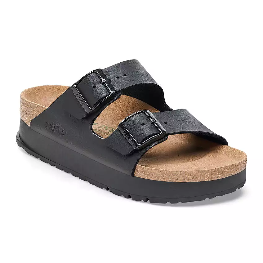 Birkenstock Women's Arizona Flex Platform Birko-Flor (Black - Regular fit)