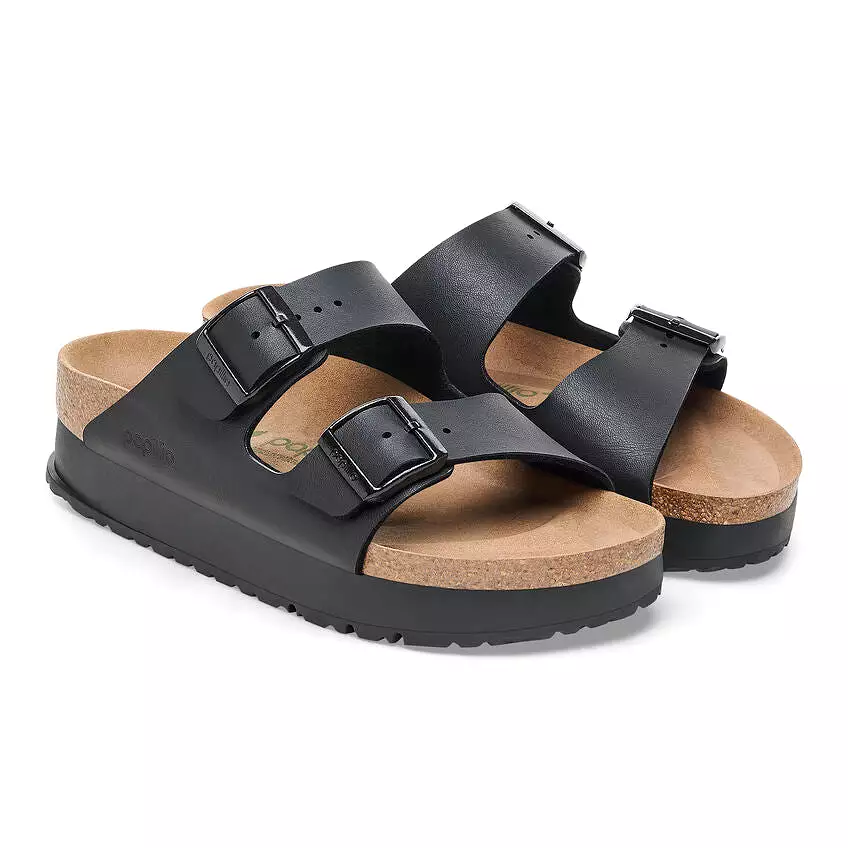 Birkenstock Women's Arizona Flex Platform Birko-Flor (Black - Regular fit)