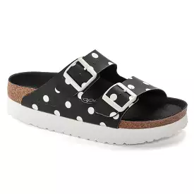 Birkenstock Women's Arizona Platform Birko-Flor (Black White Dots - Narrow Fit)