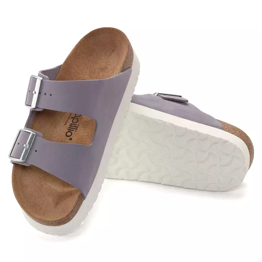 Birkenstock Women's Arizona Platform Nubuck Leather (Purple Fog)