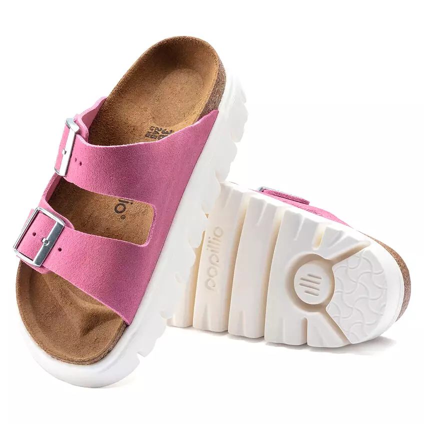 Birkenstock Women's Arizona Platform Suede Leather (Fuchsia Tulip  - Regular Fit)