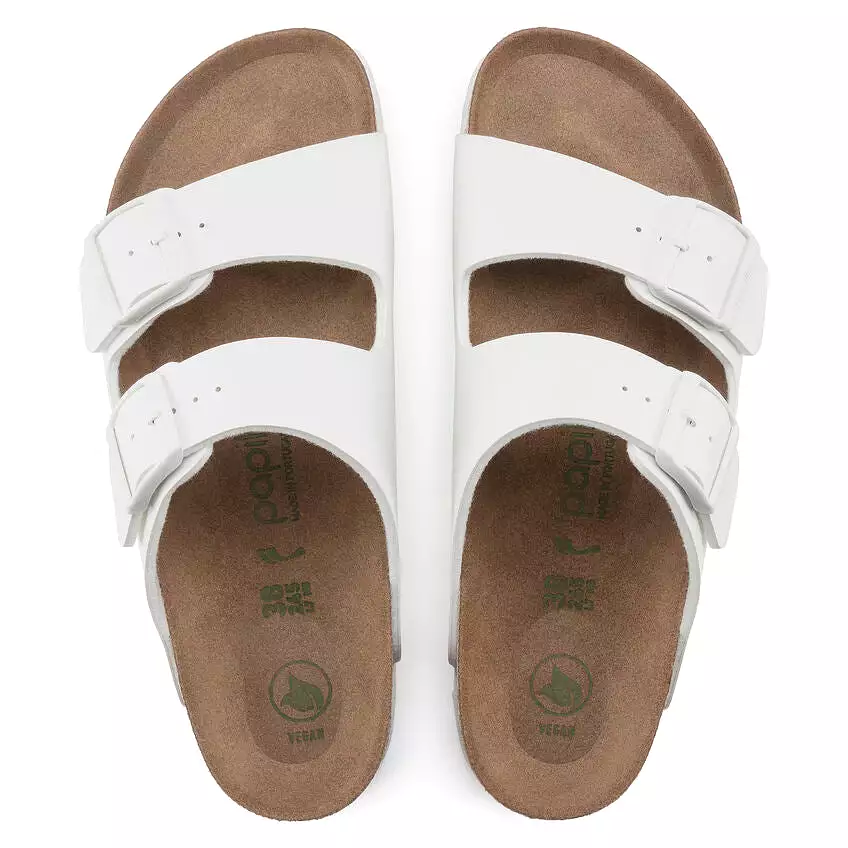 Birkenstock Women's Arizona Platform Vegan Birko-Flor (White - Narrow Fit)