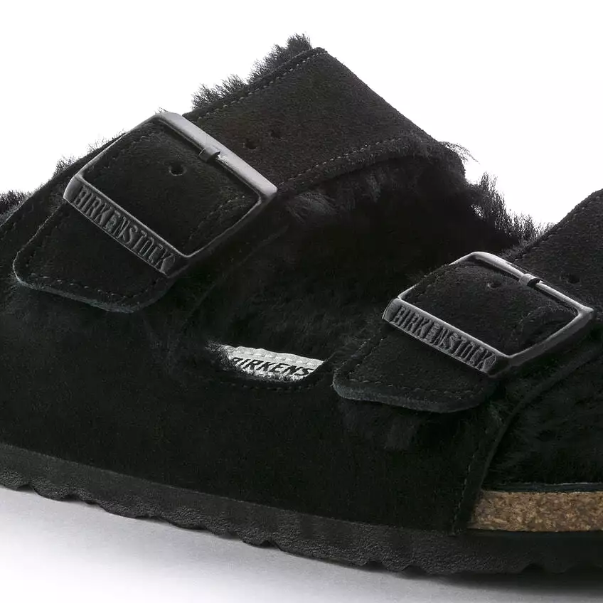 Birkenstock Women's Arizona Shearling - Black Suede