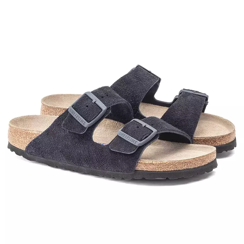 Birkenstock Women's Arizona Soft Footbed Suede Leather (Midnight Blue - Regular Fit