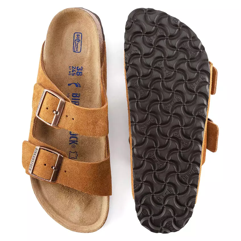 Birkenstock Women's Arizona Soft Footbed Suede Leather (Mink - Regular Fit)