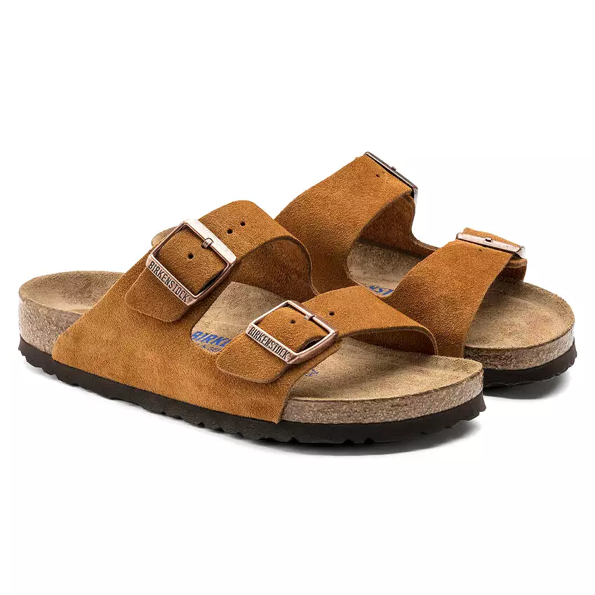 Birkenstock Women's Arizona Soft Footbed Suede Leather (Mink - Regular Fit)