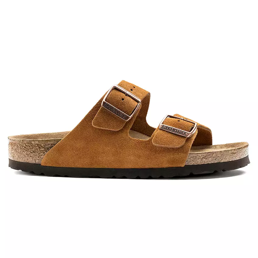 Birkenstock Women's Arizona Soft Footbed Suede Leather (Mink - Regular Fit)