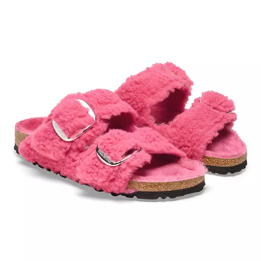 BIRKENSTOCK Women's Arizona Teddy Big Buckle Shearling (Fuchsia Tulip - Narrow Fit)