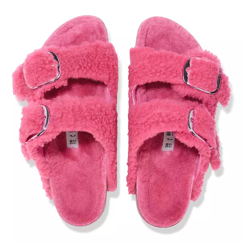 BIRKENSTOCK Women's Arizona Teddy Big Buckle Shearling (Fuchsia Tulip - Narrow Fit)