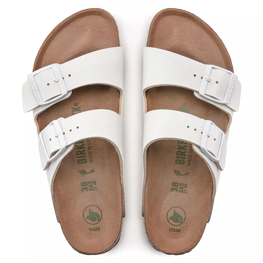 BIRKENSTOCK Women's Arizona Vegan Birkibuc (White - Narrow Fit)