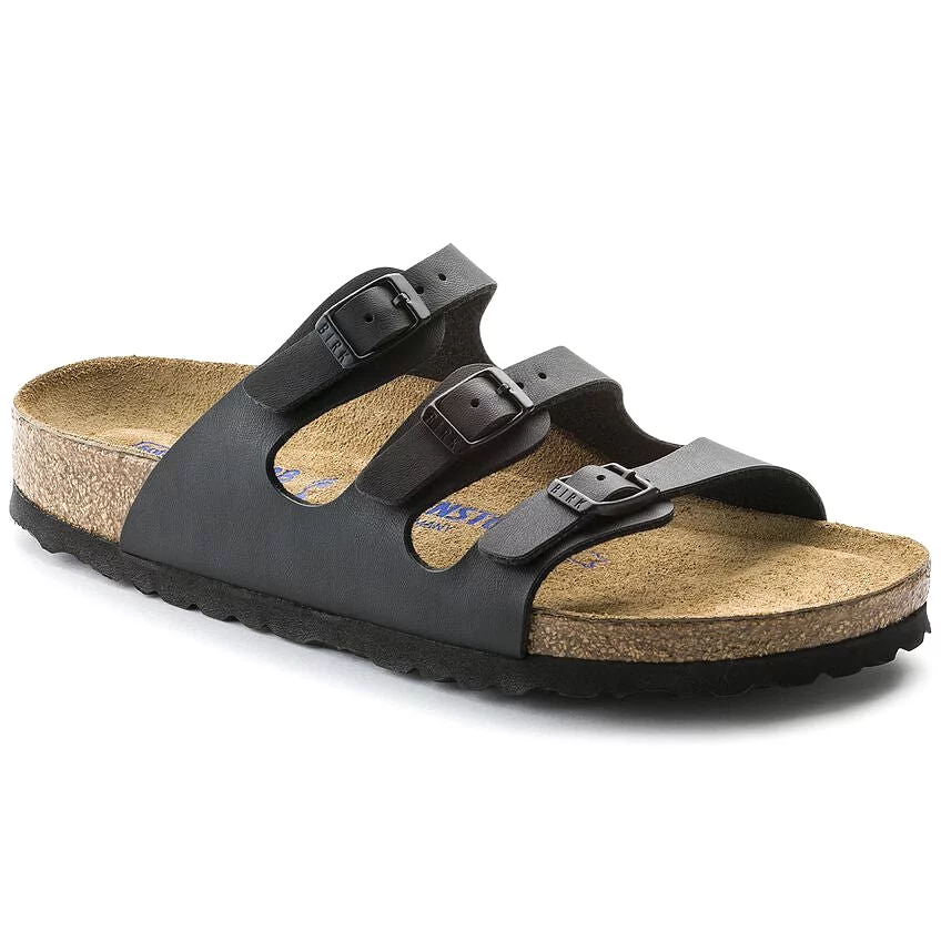 Birkenstock Women's Florida Soft Footbed - Black Birko-Flor