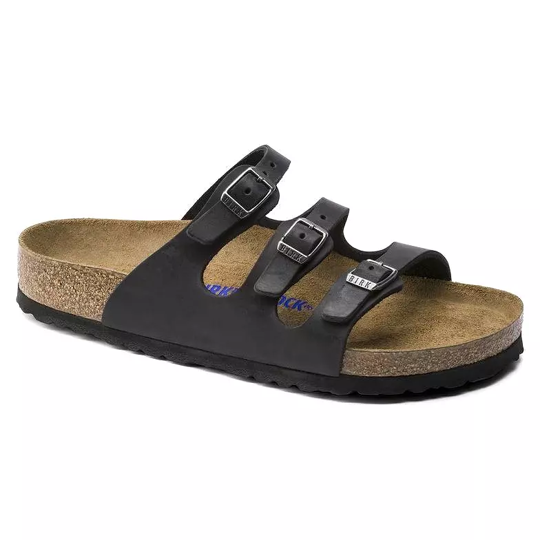 Birkenstock Women's Florida Soft Footbed - Black Oiled Leather