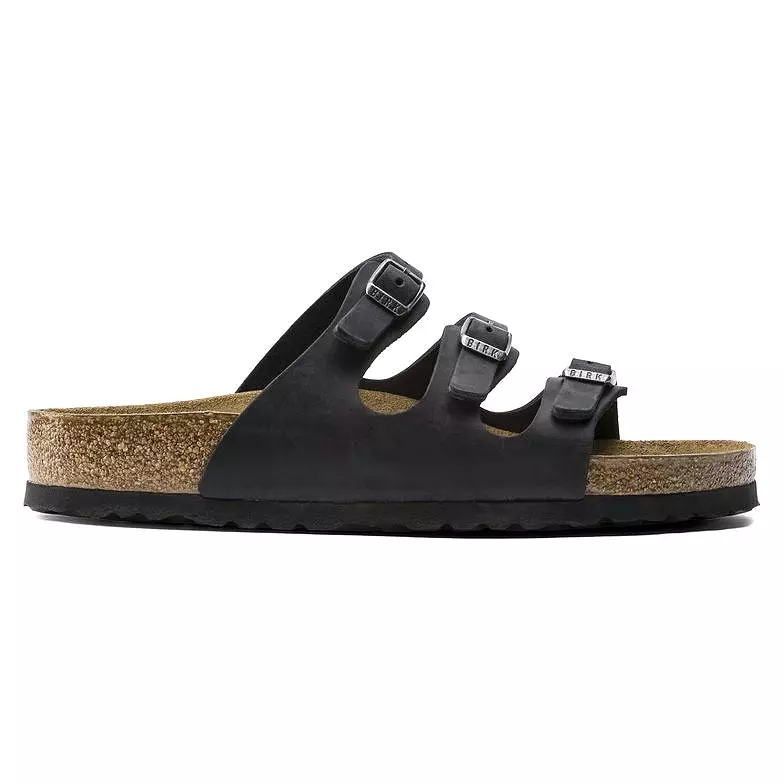 Birkenstock Women's Florida Soft Footbed - Black Oiled Leather