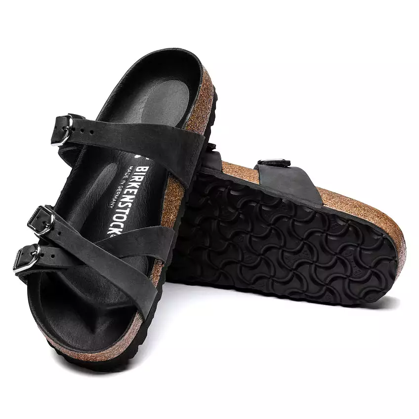 Birkenstock Women's Franca - Black Oiled Leather/Black Footbed