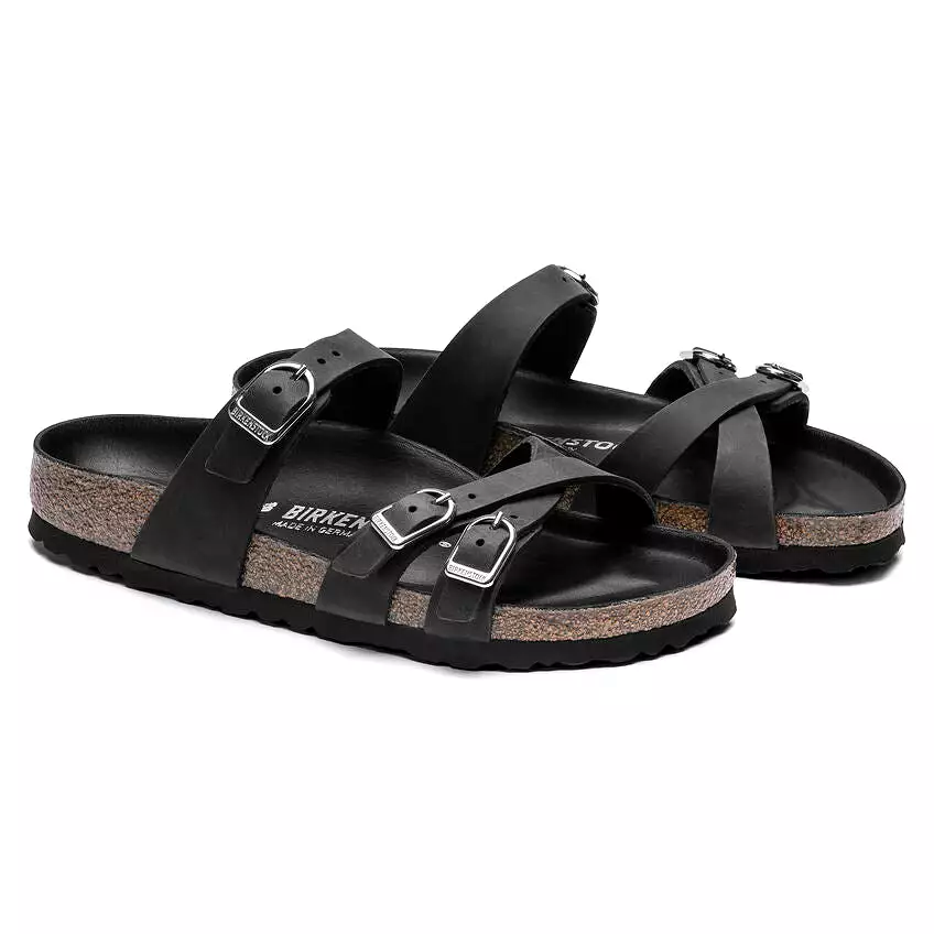 Birkenstock Women's Franca - Black Oiled Leather/Black Footbed