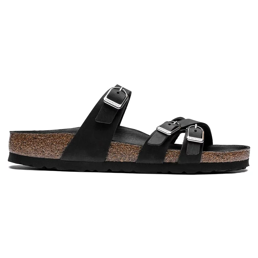 Birkenstock Women's Franca - Black Oiled Leather/Black Footbed