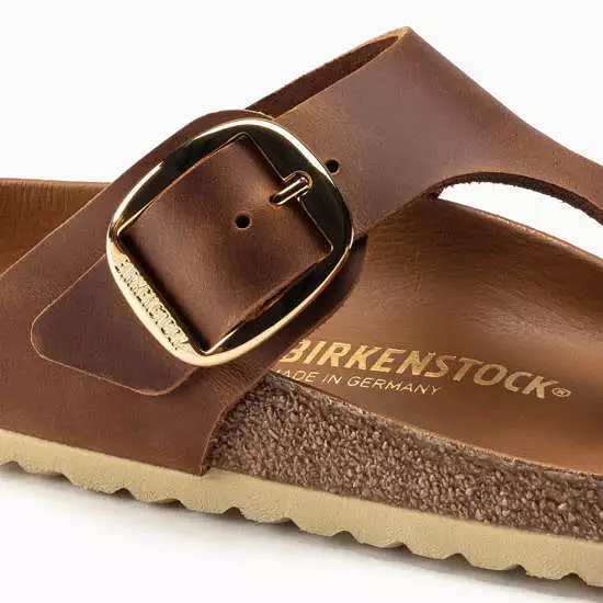 Birkenstock Women's Gizeh Big Buckle Oiled Nubuck Leather (Cognac)