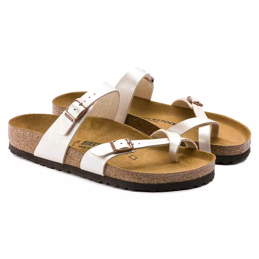 Birkenstock Women's Mayari Birko-Flor (Graceful Pearl White - Wide Fit)