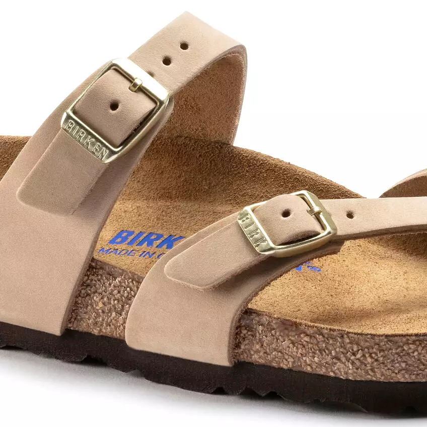 Birkenstock Women's Mayari Soft Footbed Nubuck Leather (Sandcastle - Regular Fit)