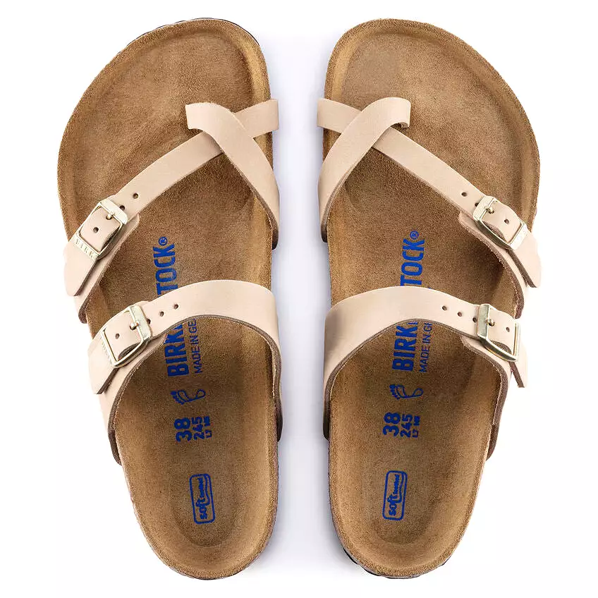 Birkenstock Women's Mayari Soft Footbed Nubuck Leather (Sandcastle - Regular Fit)