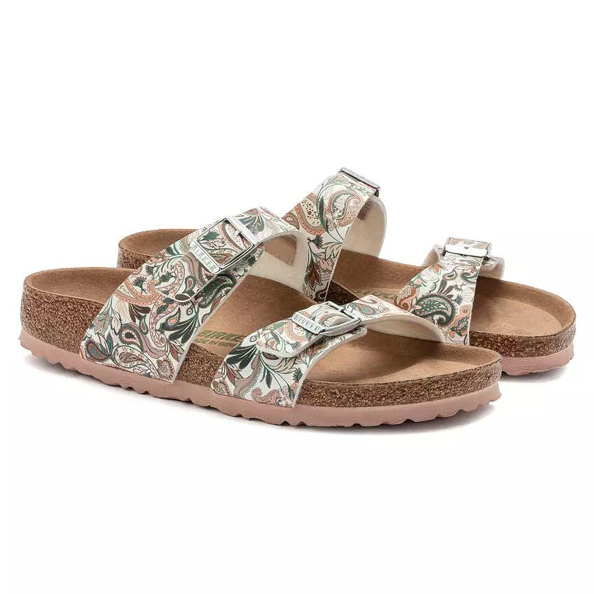 Birkenstock Women's Sydney Vegan Birko-Flor (Paisley Light Rose - Regular Fit)