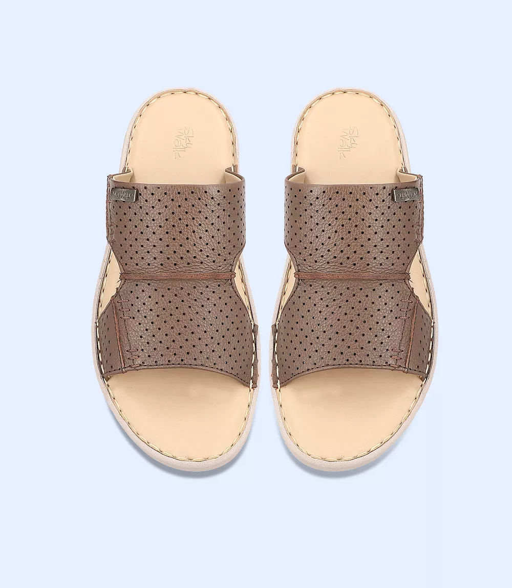 BM3885-BROWN-Men Comfort Slipper